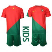 Portugal Fotballklær Hjemmedraktsett Barn VM 2022 Kortermet (+ korte bukser)